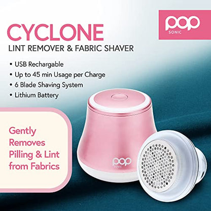 Fabric Shaver, Lint Remover Electric (Rose Gold) – Rechargeable, 6 Blade System, Fabric Lint Shaver w/LED Light | One-Touch Activation Pill Shaver for Clothes - Electric Lint Remover Fabric Shaver - color: Rose Gold