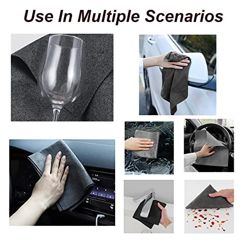 10pcs Genie Cloth Magic Cloth,Genie Magic Cleaning Cloth,Lint Free MicrofiberCleaning Cloths for Glass, Window, Kitchen,Stainless Steel,Cars & Screens,Reusable