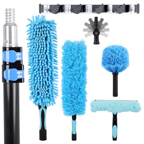 20 Foot High Ceiling Fan Duster for Cleaning (with 5-12ft Extension Pole) - size: 12FT