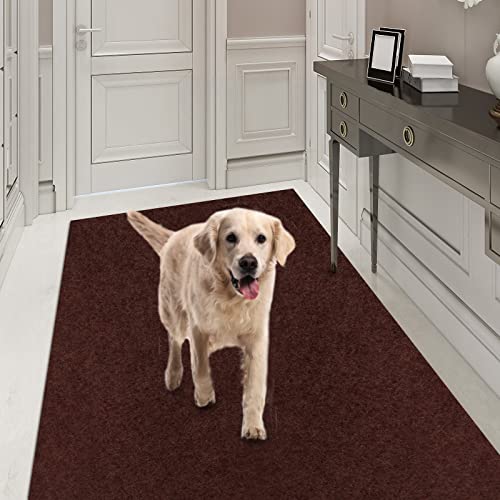 Runner Rug 2FT x 6FT, AYOHA 2'-82' Utility Carpet Runner for Entryway Hallway Aisles Balcony Garages, Area Rugs with Non-Slip Rubber Backing, Chocolate Brown (Available Custom Sizes)
