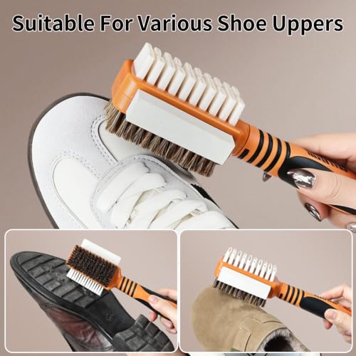 Suede&Nubuck 4-Way Leather Brush Cleaner Suede Brush (Orange) - color: Orange