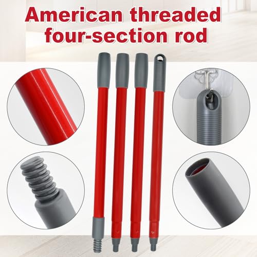 Spin Mop Handle,Mop Replace Heads,Brush and Base Compatible with O Cedar EasyWring 1 Tank,2 Microfiber Mop Refills and Brush,4-Section 30-58" Mop Handle,Mop Base Combo Set for Wet/Dry Floor Cleaning - size: 1Handle+2Refills+1Base+2Scrub Brush（1 Tank Syste