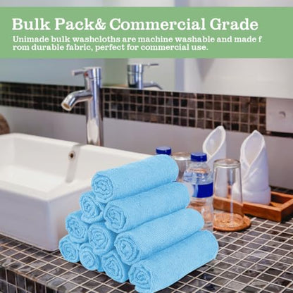 UNIMADE Washcloths 20 Pack Face Towels (12" x 12"), Highly Soft Wash Cloths - color: Blue, size: 20Pack