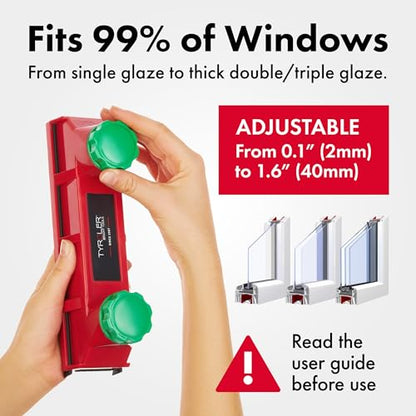 Tyroler The Glider D-4 Magnetic Window Cleaner Tool Fits Windows 0.08"-1.6"