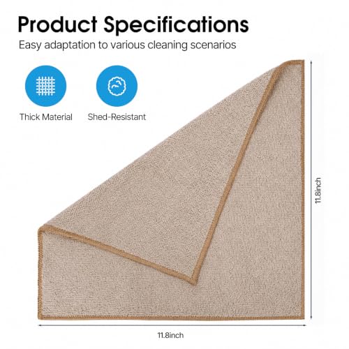 QYL Microfiber Cleaning Cloth,12 Pack Cleaning Rags, Cleaning Towels with 4 Color Assorted, 11.8"X11.8", Beige - color: Beige