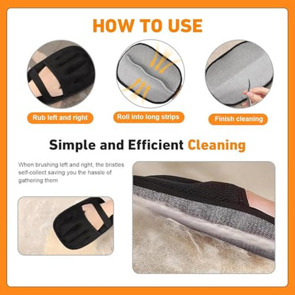 Pet Hair Removal Glove, Reusable Electrostatic Cat Dog Hair Remover Glove - color: 2pcs