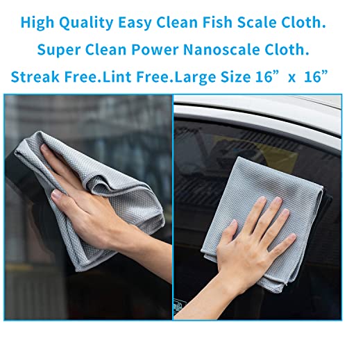 Nano Streak Free Magic Microfiber Cleaning Cloths Easy Clean Nanoscale,Fish Scale Window Mirror Glass Car Stainless Steel Cleaning,Lint Free Dish cloth Wine Glass Polishing Towel,Reusable,Pack 6,Mix - color: 3 Color Assorted