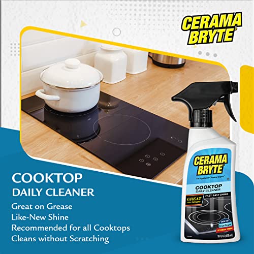 Cerama Bryte Daily Cooktop Cleaner, 16 oz & 2 Cleaning Pads Kit - size: 32 Fl Oz (Pack of 1)