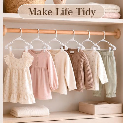 30 Pack Hanger Clips for Pants, Skirts, Baby Clothes, White - color: White