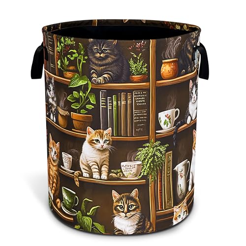 Cute Cat Laundry Basket Bookshelf Animal Oxford Cloth Laundry Hamper - color: Cute Cat