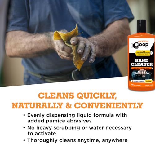 GOOP Orange Liquid with Pumice Multi-Purpose Waterless Hand Cleaner - 16 oz Flip-Top Bottle (Pack of 2) - size: 16 Fl Oz (Pack of 2)