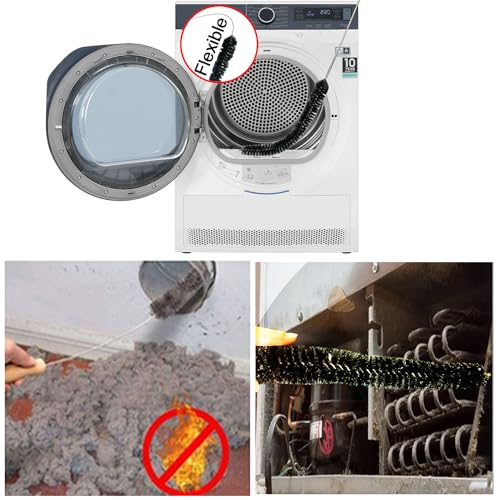 Vacuum Accessories & Attachment Compatible with Dyson V7 V8 V10 V11 V15 V6 DC58 DC59 - Dryer Vent Cleaner Kit & Refrigerator Condenser Coil Brush- Flexible Crevice Tool for Small Crevice