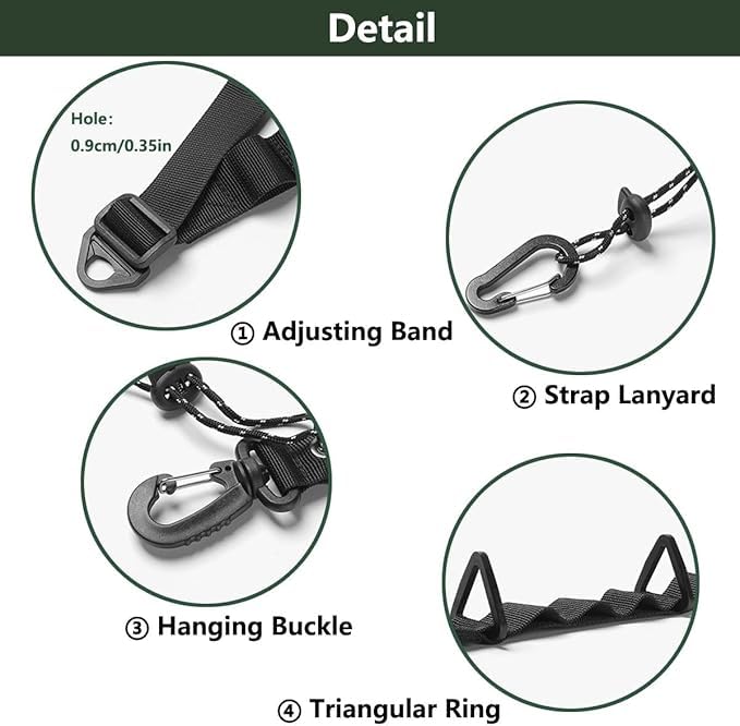 2-Pack Multifunctional Camping Utility Hanging Straps, Adjustable Tent Ropes, Outdoor Backpack Crossbody Shoulder Straps for Gear Storage, Trekking, Hammock Hanging Accessories