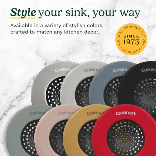 Cuisinart Stainless Steel Kitchen Sink Drain Strainer, 2-Pack, 4.35" - color: Black