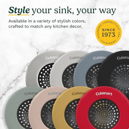 Cuisinart Stainless Steel Kitchen Sink Drain Strainer, 2-Pack, 4.35" - color: Black