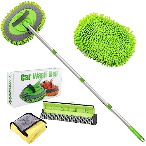 LumiMokki 62-Inch Car Wash Mop Kit with Long Handle Brush for Cars Trucks