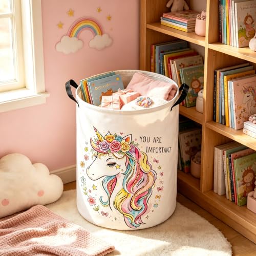 Unicorn hamper,Laundry Basket,Waterproof foldable laundry basket for Room,Cute Room Decor(Unicorn) - color: Unicorn