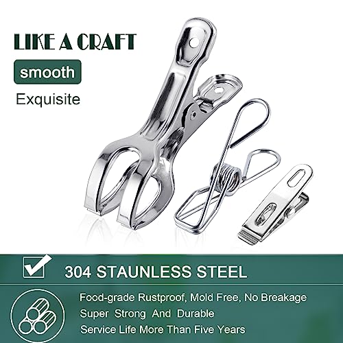 Clothes Pins Metal Stainless Steel Clothespins Laundry Pin Bag Photo Clips - size: 40pcs small size Clothes Pins
