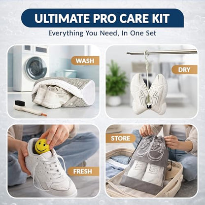 Pro Tennis Shoe Washing Machine Bag for Sneakers with Magnetic Zipper Protection │ Reusable Laundry Shoe Cleaning Bag - Deep Cleans Without Damage │ Washer & Dryer Safe │ Complete Pro Box - color: PRO-GREY