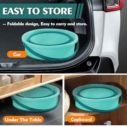 Collapsible Bucket 4.5 Gallon/17L Large Capacity Foldable Cleaning Buckets - color: Large Green