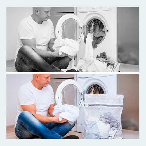 4 Pack Mesh Laundry Bags - Delicates Wash Bags for Sweaters, T-Shirts and Pajamas, Reusable Laundry Bags with Durable Zippers for Home, College, Dorm, 16 x 20 Inch - size: Large