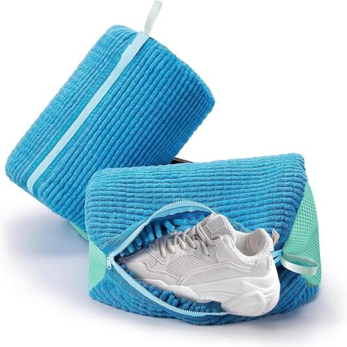 2PCS Laundry Shoe Bags for Washing Machine (Blue) - color: Blue