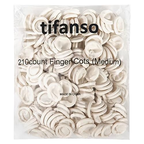tifanso 210PCS Medium Disposable Finger Cots for Fingertip Protection - size: Medium (Pack of 210)