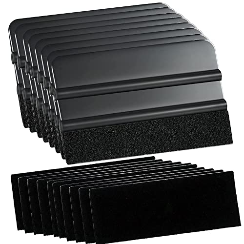 Gebildet 8Pcs Black Squeegee 4 Inch for Car Vinyl Film Wrapping Decal Squeegee Window Tint Work + 10pcs Black Felt - color: Black-e1003