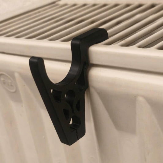 1PC Black No Punch Radiator Clothes Drying Hanger with Hooks Non Slip - color: Black