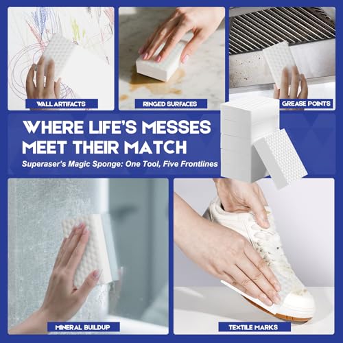 Magic Sponge Eraser, 10 Pack, 2X Density Melamine Foam - size: 10/Pack -2x Density