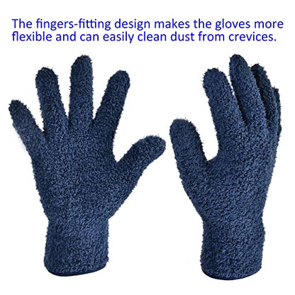M METERXITY Dust Removal Gloves - Household Cleaning Mitts Soft & Durable, Apply to Kitchen/Garden/Room - color: Dark Blue