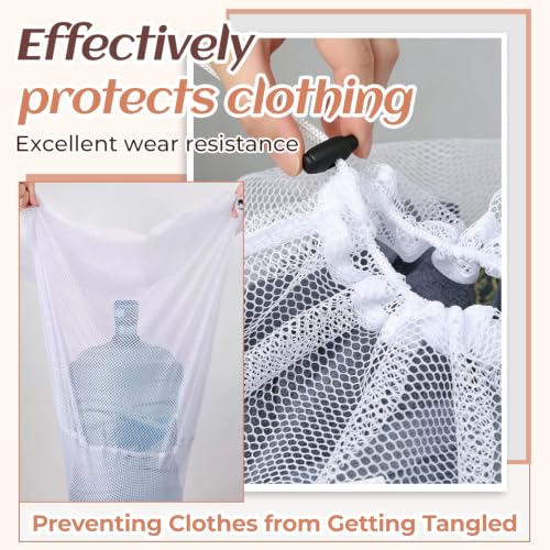 3 Pcs Mesh Laundry Bags for Socks, Drawstring Wash Bags for Delicates, Machine Washable Travel Laundry Organizer, Coarse Mesh 12x16in + 16x20in + 20x24in - color: 3 Pcs