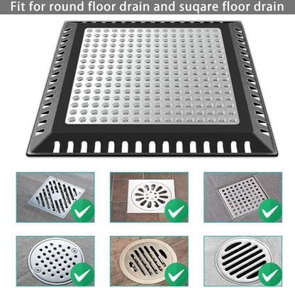 Aojuxix Shower Drain Hair Catcher/Drain Protector/Shower Drain Cover - color: Black, size: 6 inch
