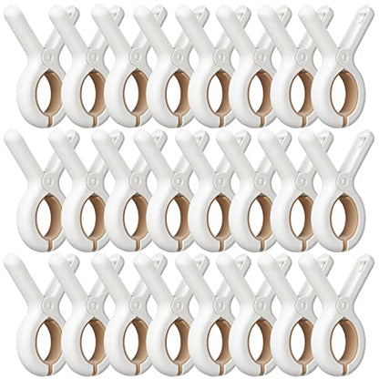24 Pack Plastic Clothes Pins with Strong Anti-Rust Springs,Heavy Duty Beach Towel Clips,Laundry Clothespins to Keep Your Towel, Clothes, Blankets to Dry on Clothesline and Hanging Rack - color: 24 Pack