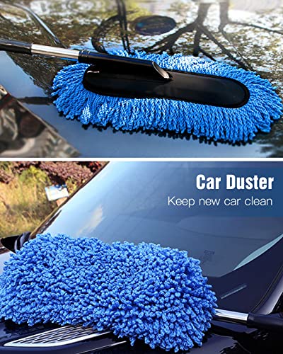 YeewayVeh Car Duster, Scratch-Free Microfiber Cleaning Brush, Blue - color: Blue, size: 1 Pack