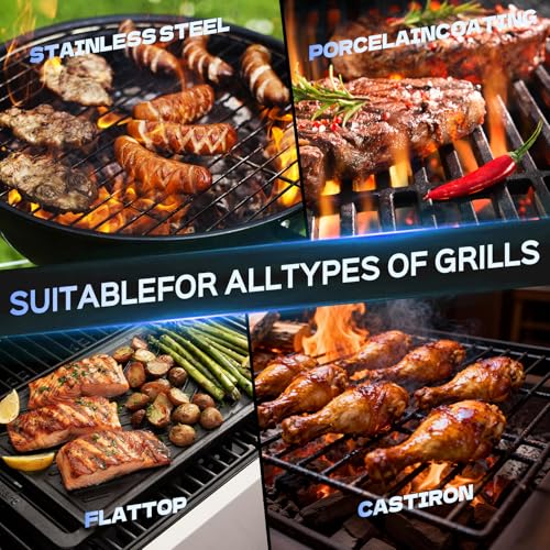 Electric Grill Brush, Grill Cleaner with LED Light, with 800 RPM Motor, Heavy Duty Grill Cleaning Tool, Personalized Grill Gift s for Dad