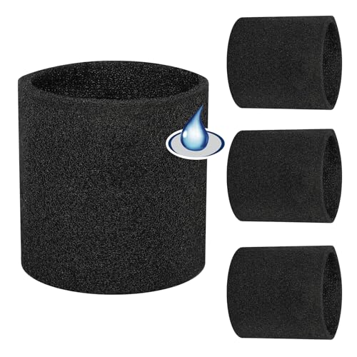 4 Pack 90585 Foam Sleeve Filter Fit for Shop Vac 5 Gallon & Above Vacuum - color: 90585 Wet Filter(Black)