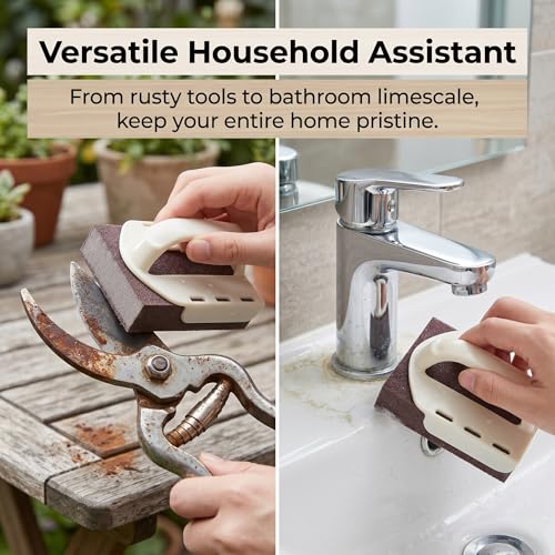 Magic Emery Cleaning Sponge,Heavy Duty Nano Sponge Eraser, Magic Carbide Cleaning Sponge for Rust & Grease Remover, Steeli Sponge Alternative, Magic Eraser Sponge for Pans(8 Sponge with Handle) - size: 8 Sponge With Handle