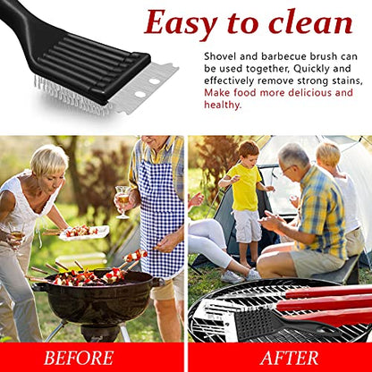 Chengu 2 Pcs 8 Inch BBQ Grill Brush for Outdoor Grill and Scraper - size: 8 Inch