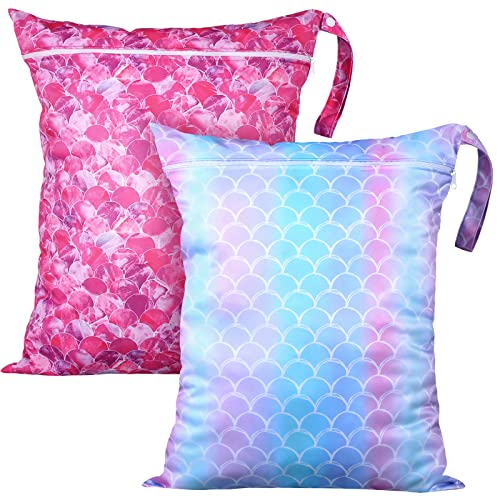 Shappy 2 Pack Wet Dry Bag Travel Laundry Waterproof,Mermaid Style - style: Mermaid Style