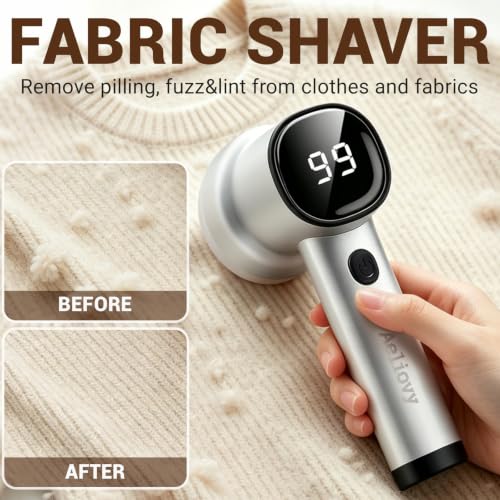 Fabric Shaver, 3 in 1 Lint Remover with Hair Remover Brush & Lint Rollers, Digital Led Display, 3 Speeds with Replaceable Blades, Remove Pilling for Clothes, Furniture, Sweater, Couch, Blanket, Pet - color: Gray