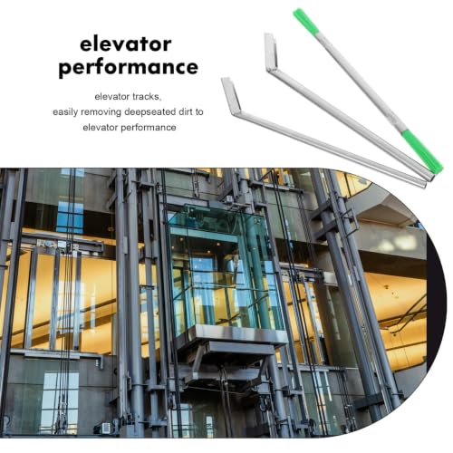 Kichvoe Elevator Groove Scraper, Cleaner Crevice Cleaning Brush and Dust Remover Tool for Sills Tracks and Gap Maintenance Multipurpose Brush with Shovel for Elevator Cleanup