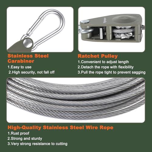 Vigorport Outdoor Retractable Clothesline, Portable Travel Clothes Line - size: 40Ft