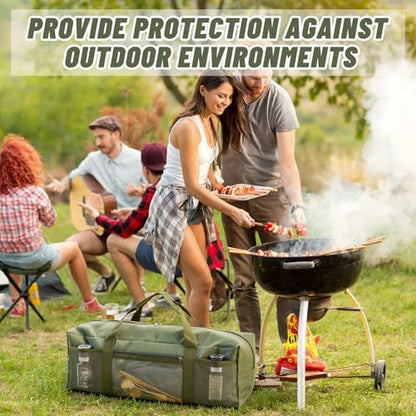Amylove 24" Grill Tool Storage Bag, Waterproof BBQ Utensil Organizer, Green - color: Green