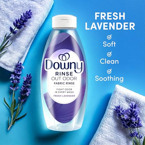 Downy RINSE & REFRESH Laundry Odor Remover and Fabric Softener, Fresh Lavender, 48 fl oz, Safe on ALL Fabrics, Gentle on Skin, HE Compatible - size: 48 Fl Oz (Pack of 1)