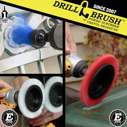 Car Detailing Drill Brushes - Crevice Cleaning Brushes for Household Use - color: White, Red, Blue