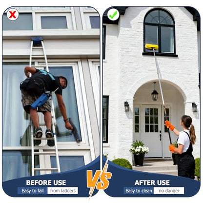 3.3-8 FT Telescopic Extension Pole Aluminum Paint Roller & Cleaning Pole - size: 8 Ft Orange