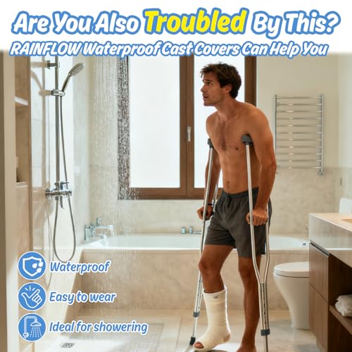 RAINFLOW 6PCS Waterproof Foot Cover for Shower - Cast Covers for Shower Leg - size: Foot Cover