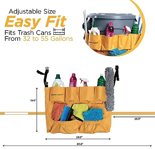 Trash Can Caddy Bag | Fits 32-55 Gallon Bin | Cleaning Janitorial Organizer