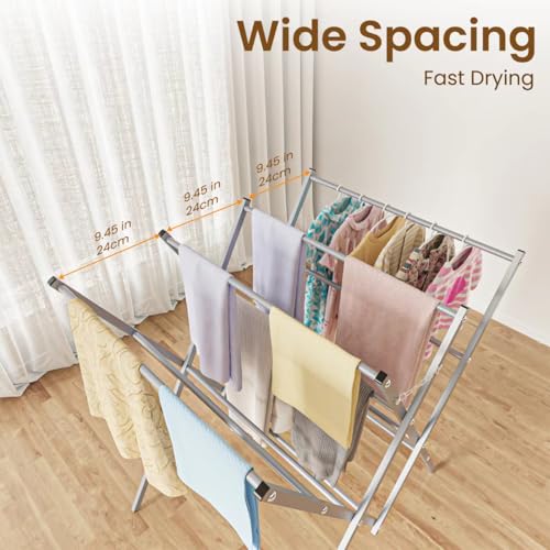 Whitmor Oversized Metal Drying Rack, Large Foldable Laundry Drying Rack - color: Silver